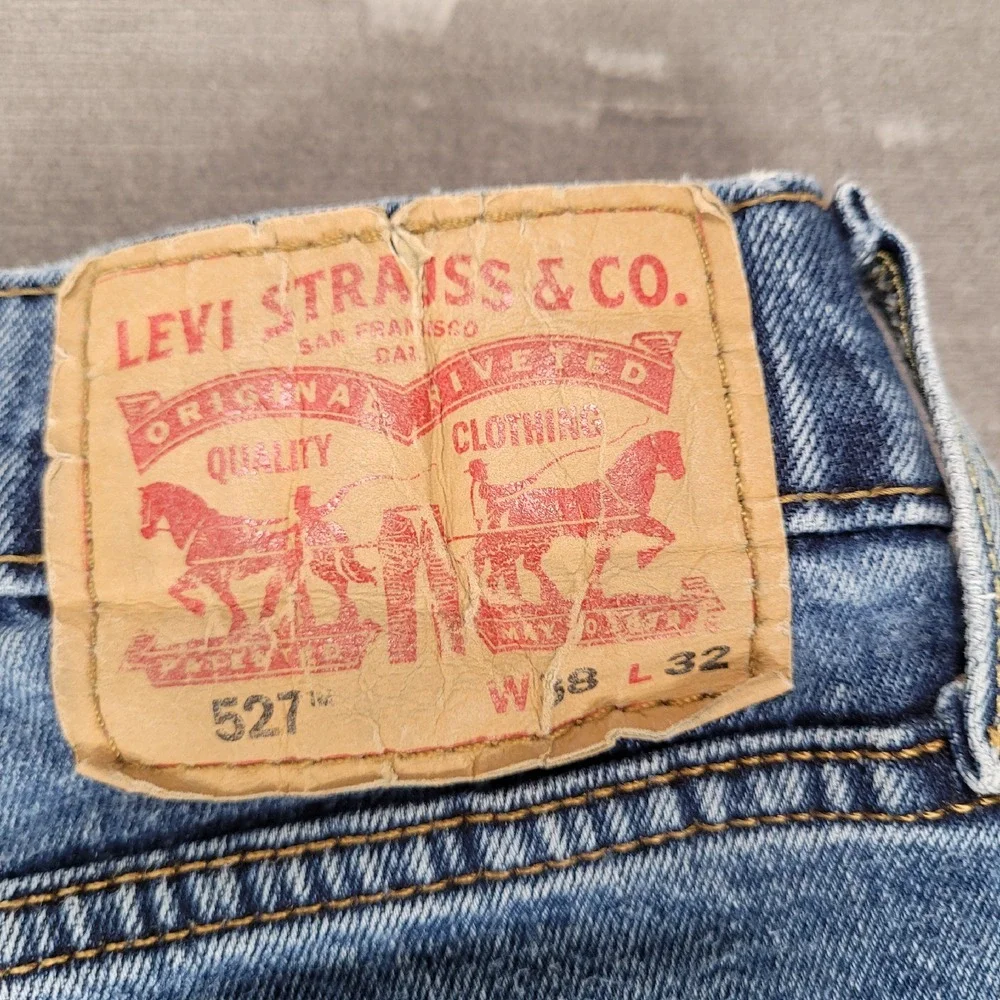 Levi's 527 Vintage 90s Denim Jeans Distressed Mens‎ Size 38 x 32 Flaw